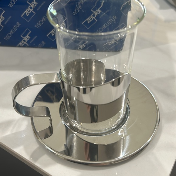 26 piece Zepter International tea pot, 12 plates/ 12 teacups coaster & cream pot - Picture 1 of 12